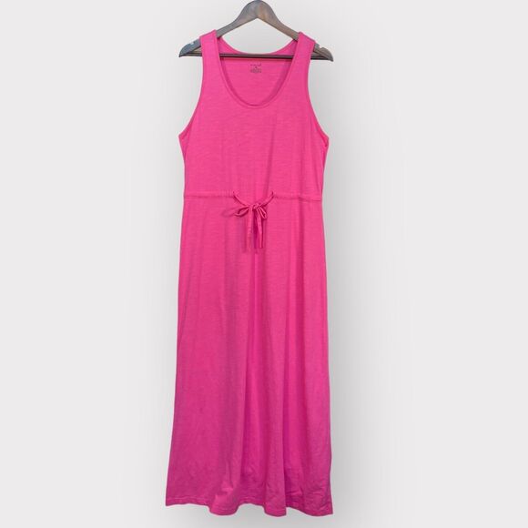 Exertek Maxi Dress‎ Women Size XL Pink Sleeveless Tie-Front Cotton - Picture 1 of 12